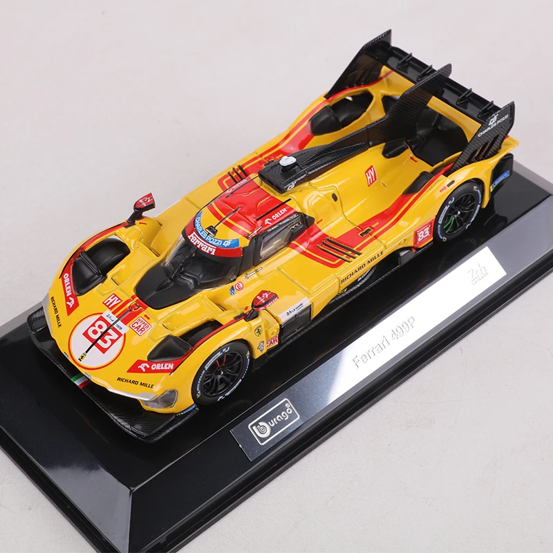 Burago 1:43 Ferrari 499P 24 Hours of Le Mans Car NO.83 Muddy distressed version Alloy Model Car view 2