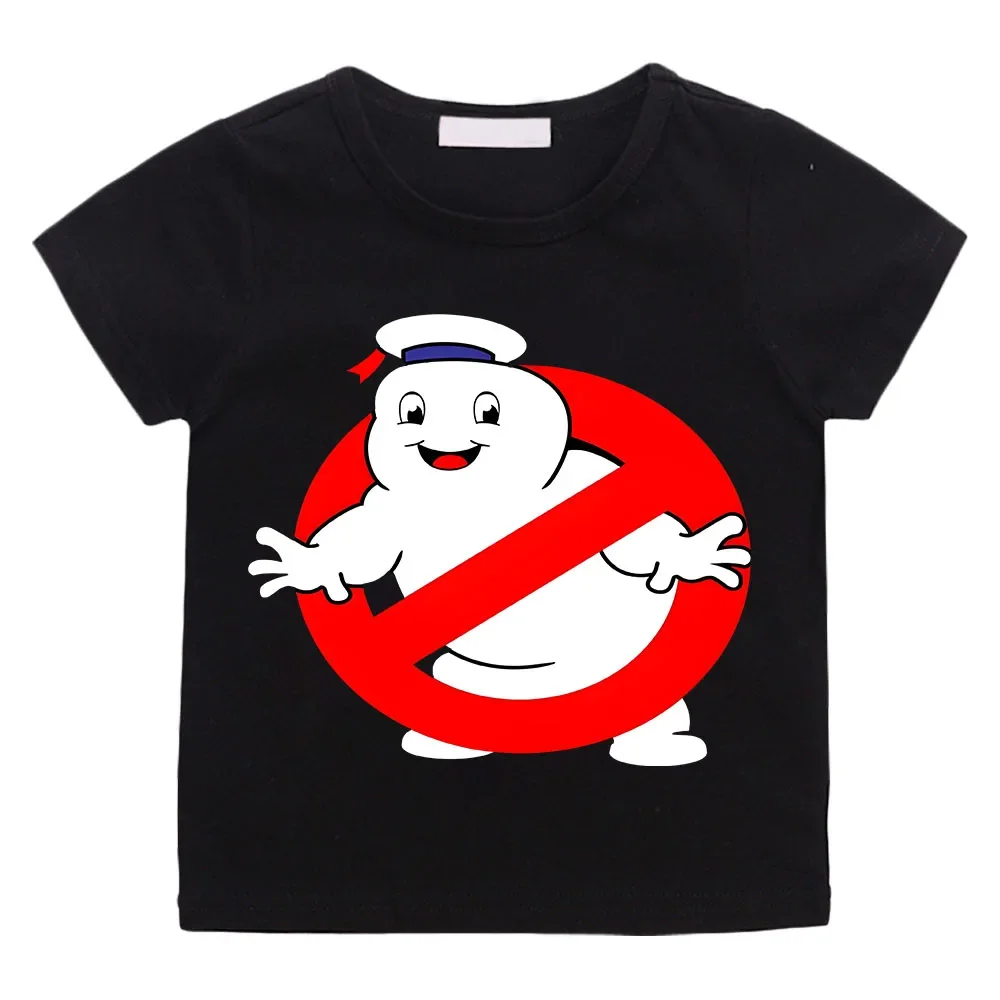 Camiseta de los Cazafantasmas de verano para niños y niñas de 4 a 12 años, camiseta de algodón con dibujos animados, divertida camiseta con estampado de videojuegos, camiseta de manga corta para niños, camiseta de dibujos animados