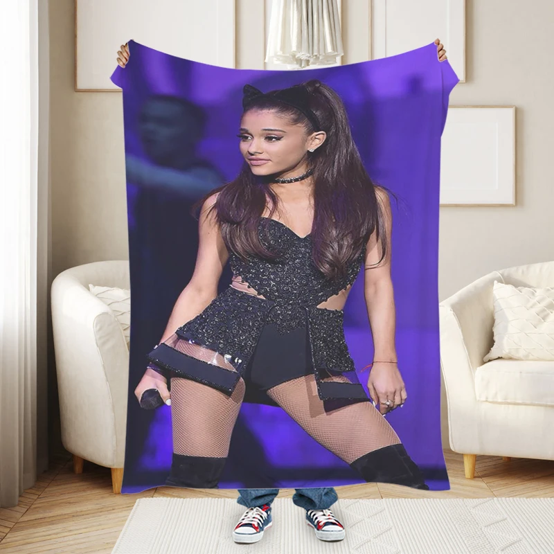 Flannel Blanket Z-Ariana Grandes Sofa Winter Warm Winter Blankets Microfiber Bedding King Size Fluffy Soft Knee Bed Fleece Nap