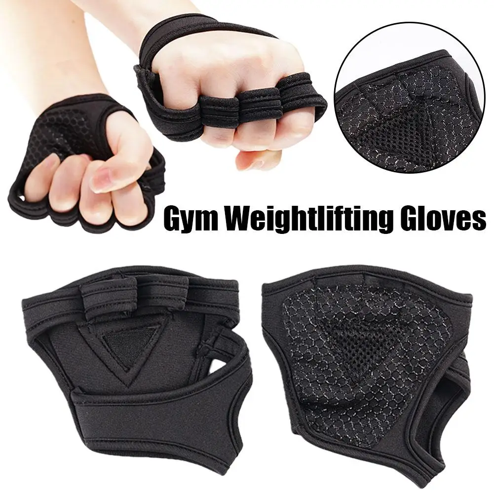 1 Pairs Weightlifting Training Gloves For Men Women Fitness Sports Body Building Gymnastics Gym Hand Wrist Palm Protector G V8E0