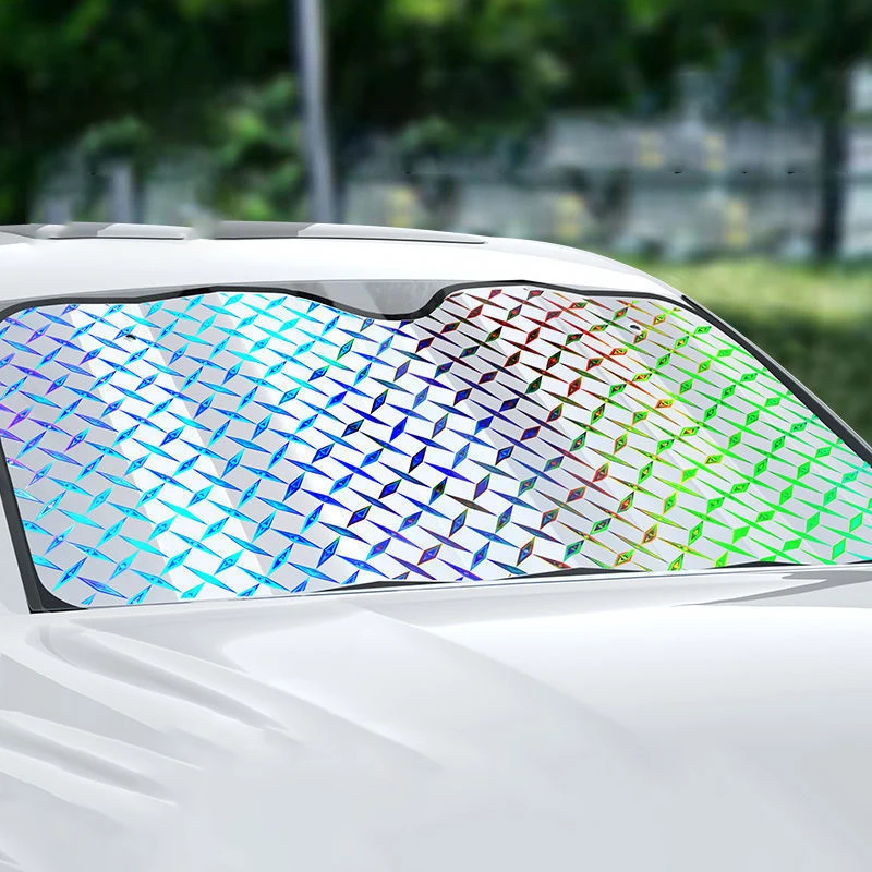 Universal Car Sun Shield Front Windshield Block Thickened Laser Summer Shield Protective Curtain Cover UV Heat Reflective Mat