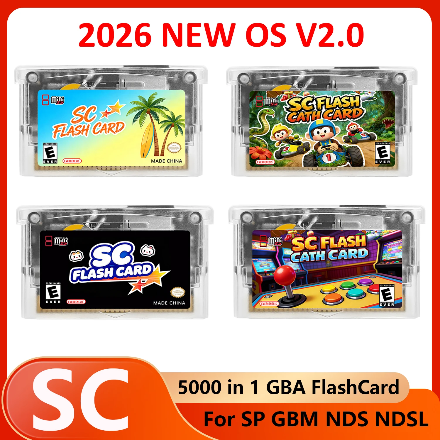 

Флеш-карта GBA Mini V2.0 SCFW с 8 ГБ TF-картой для игровых консолей Game Boy GBA/NES/SP/GBM/NDS/NDSL, 5000 игр в 1, для ретро-игр.