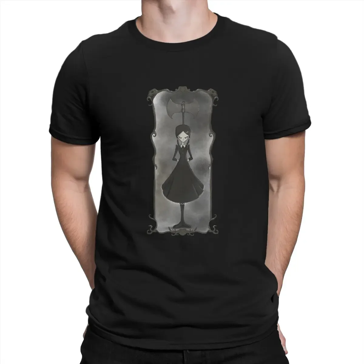 Wednesday Addams Men's TShirt Wednesday In The Mirror Distinctive T Shirt Harajuku Streetwear New Trend