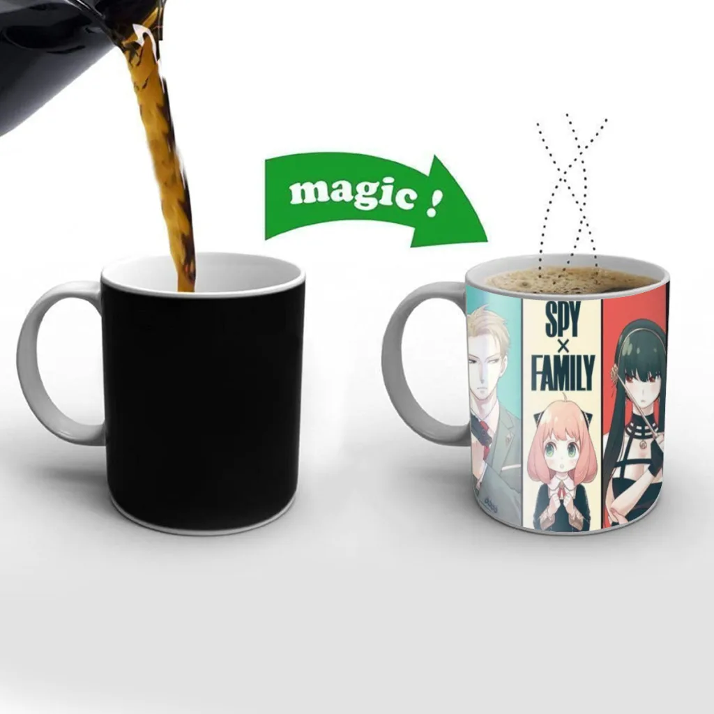 

Kawaii Anya SPY X FAMILY Anime Free shipping Mug Changing Color Ceramic Coffee Mugs Magic Tea Cup Best Gift