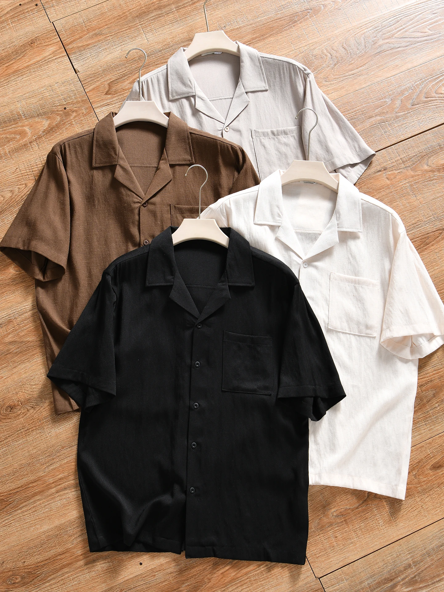 Italian Style Cuban Collar Loose Fit Short Sleeve Men's Shirt Breathable Moisture Wicking Summer Fashion Versatile Casual Shirt