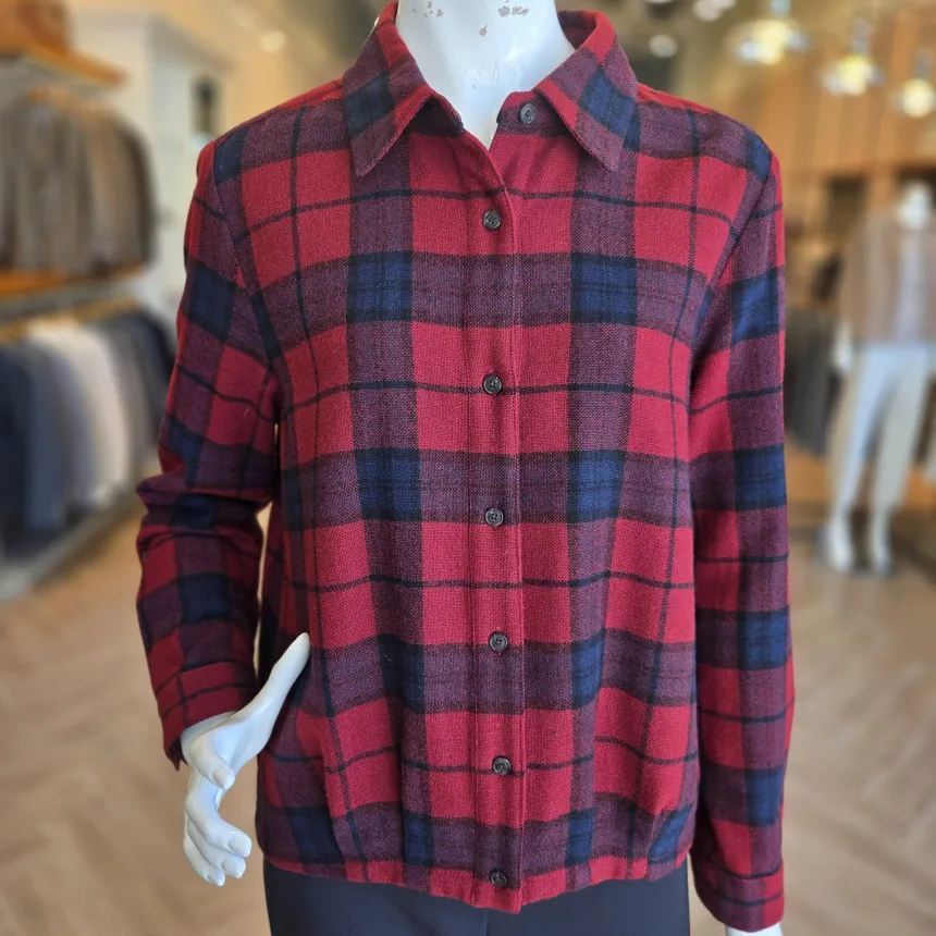 

Faionable Plaid Woolen irt Women's Casual Straight Cut Warmth Autumn Winter BBG Clothing Awei Faion Ladies' irt