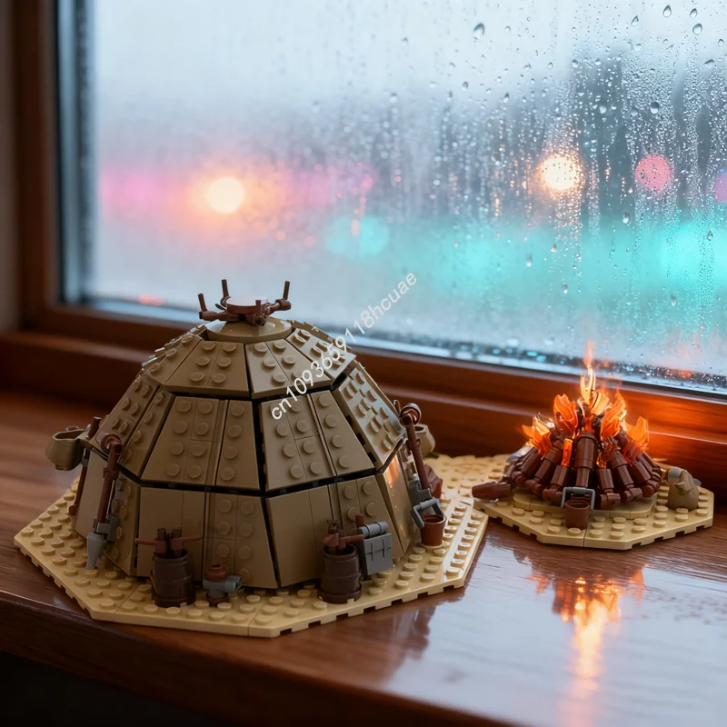 

560 шт. MOC Tusken Raider Urtya палатка модель костра строительные блоки Рождественский подарок строительная игрушка DIY идея образование кирпич дети