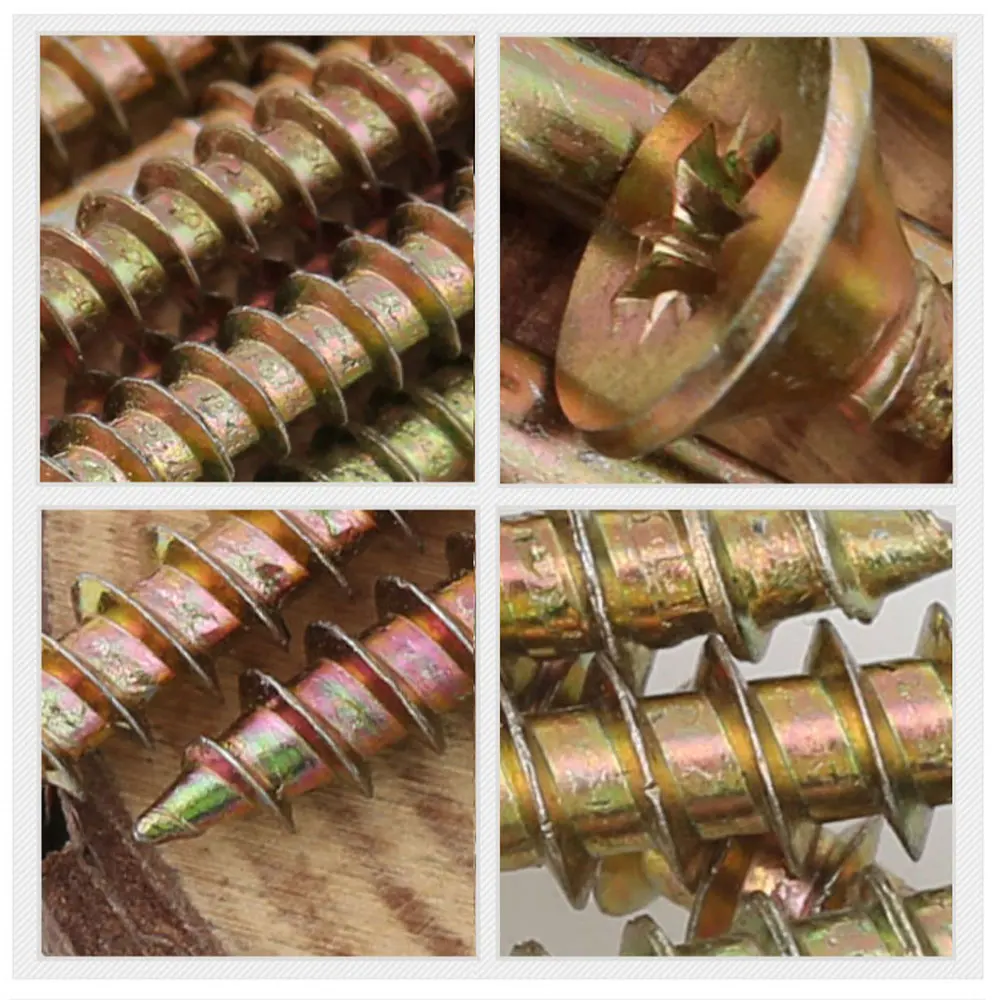 

M5 Wood Interior Construction Screw Coarse Thread Phillips Drive Bugle Head Yellow Zinc Drywall Screw Assortment Kit