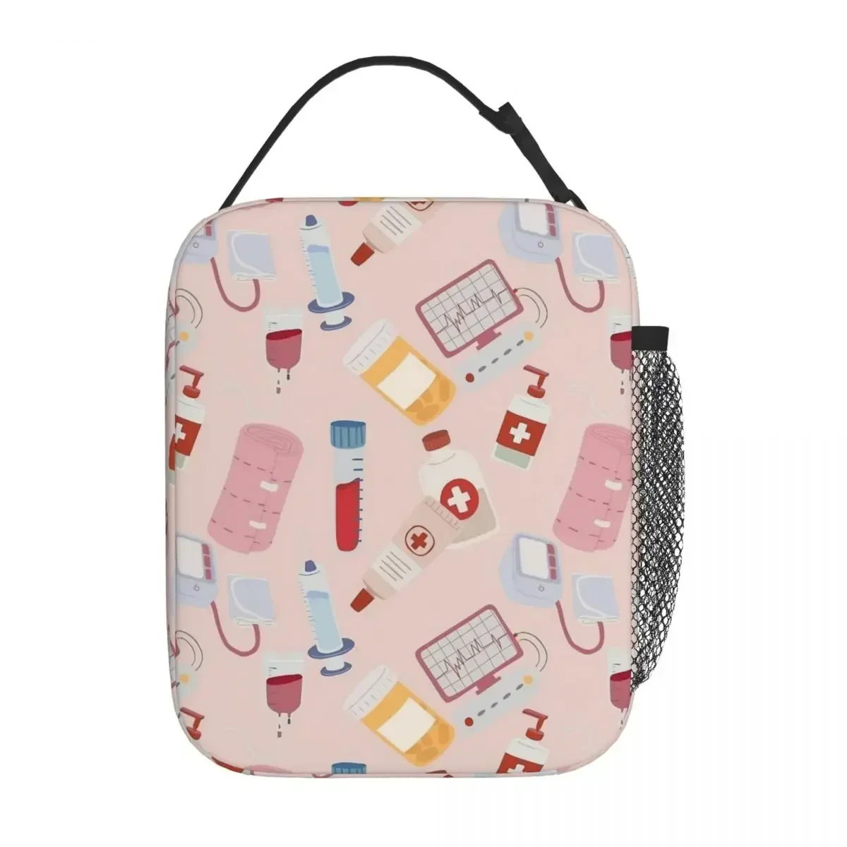 

Emergency Nurse Pattern Bandaid Thermal Insulated Lunch Bags for Picnic Portable Food Container Bags Cooler Thermal Lunch Boxes