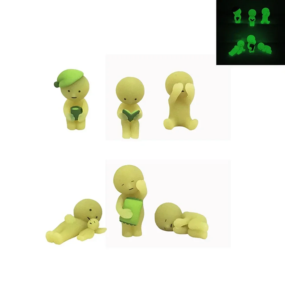 Smiski Hippers Yoga Fitness Series Mini Figure Cute Noctilucent Decoration Doll Bedroom Series Blind Box Model Ornaments Gift