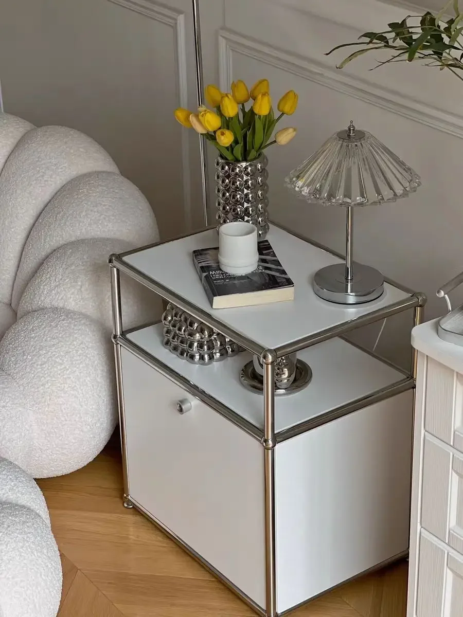 Metall Edelstahl Schlafzimmer Aufbewahrungsschrank Wohnzimmer Sofa Beistellschrank Arbeitszimmer Balkon Aufbewahrungsregal