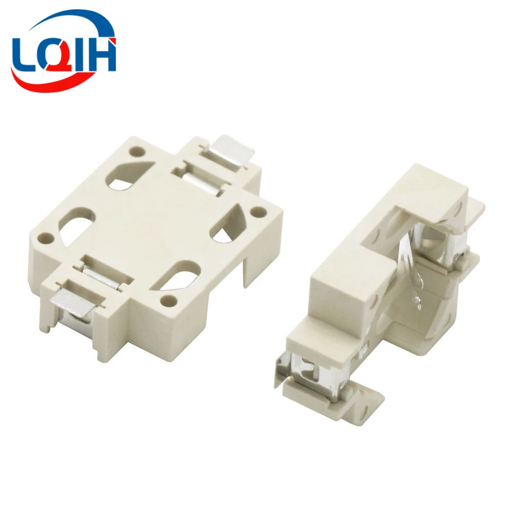 10PCS Button Battery Holder CR1632 Two Pin Patch Button Battery Holder 2P Horizontal Patch Battery Box Holder