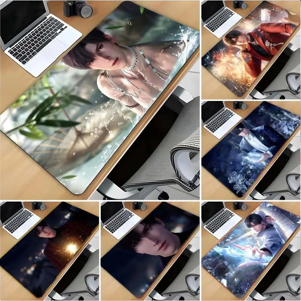 Z-Zayne Love and Deepspace Mouse Pad Large Mouse Pad Desk Mat Non‑Slip Gaming Board Game Mat with Stitched Edges
