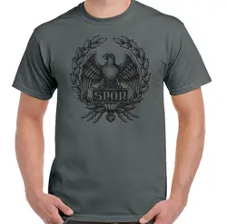 SPQR Mens Roman Empire Roman Legion T Shirt. Short Sleeve 100% Cotton Casual T-shirts Loose Top Size S-3XL