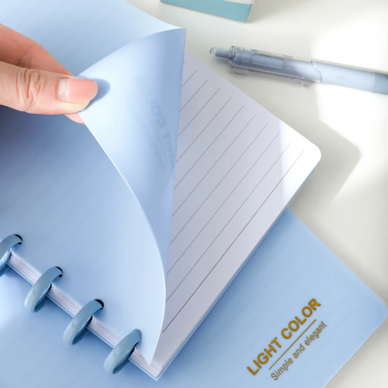 1Pack A5/B5 Simple Portable Detachable Notebook Mushroom Button Loose-leaf Notepad or Work, School and Journal80sheets/160pages