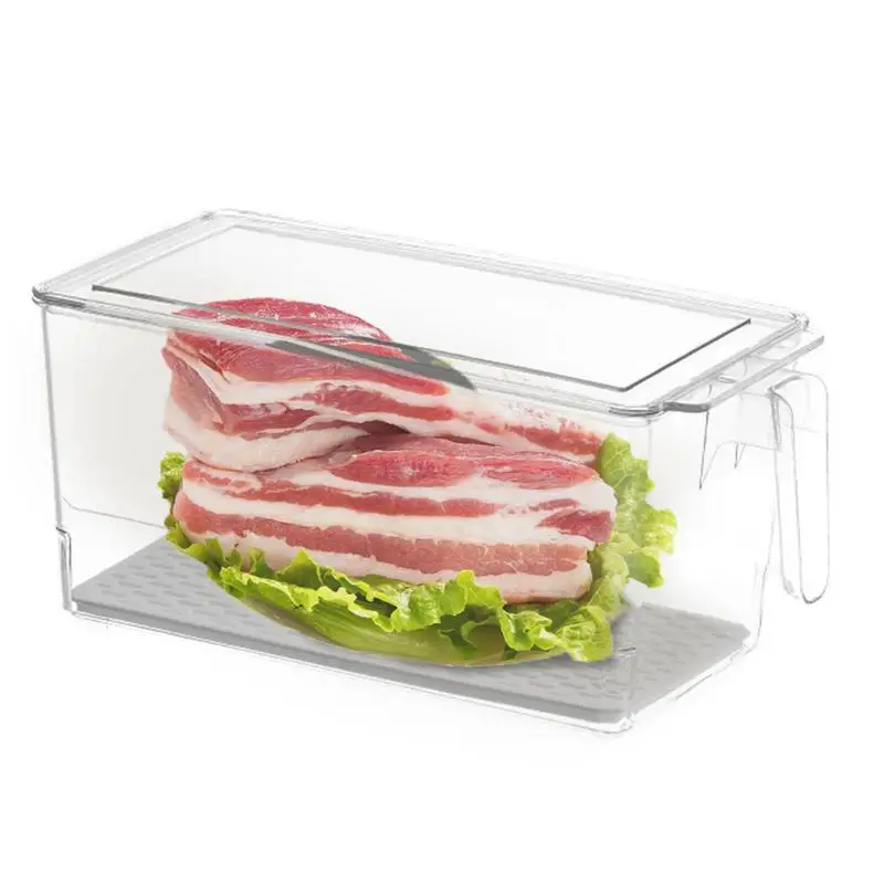 

Контейнеры для хранения в холодильнике Ящик для хранения свежих продуктов в холодильнике с ручками Многоцелевой инструмент для хранения кладовой Морозильные камеры Шкафы