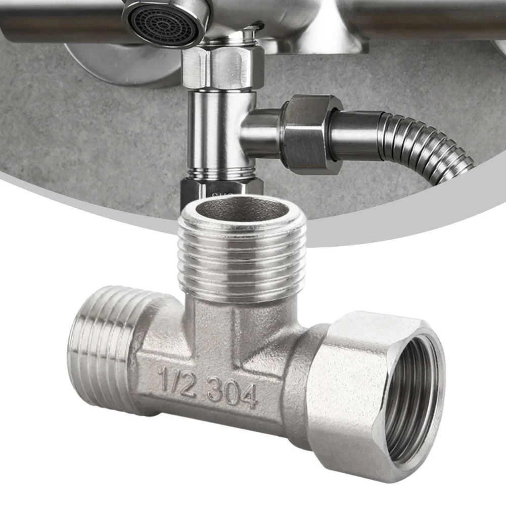 G1/2 Stainless Steel  T Adapter 3 Ways Valve/For Diverter Bath Toilet/Bidet Sprayer Shower Head/G1/2 Connecting Angle Valve