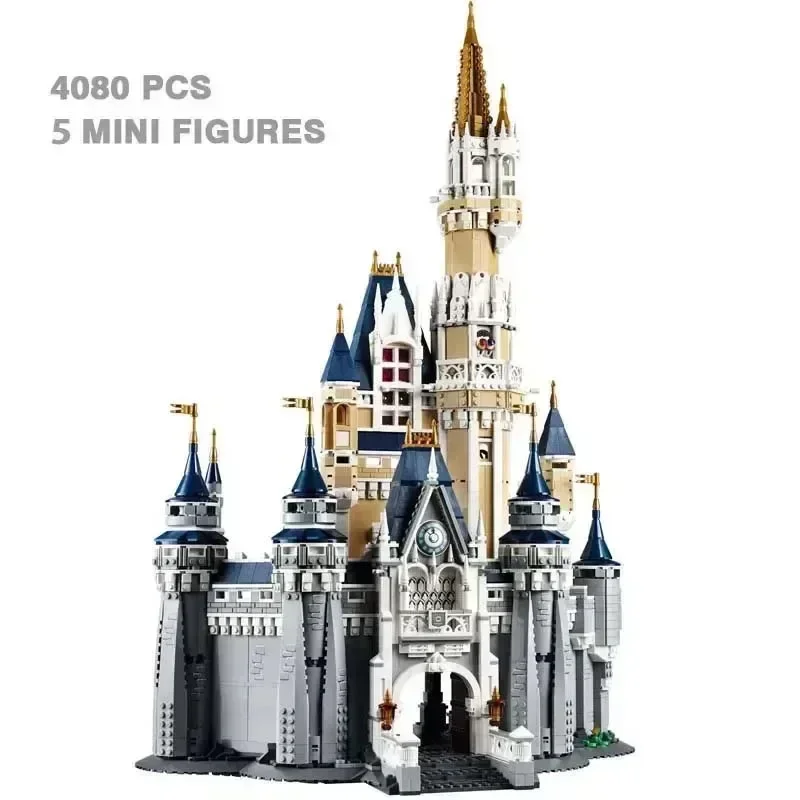 4080 pçs princesa castelo modular blocos de construção tijolos crianças brinquedo compatível natal aniversário presentes71040 16008