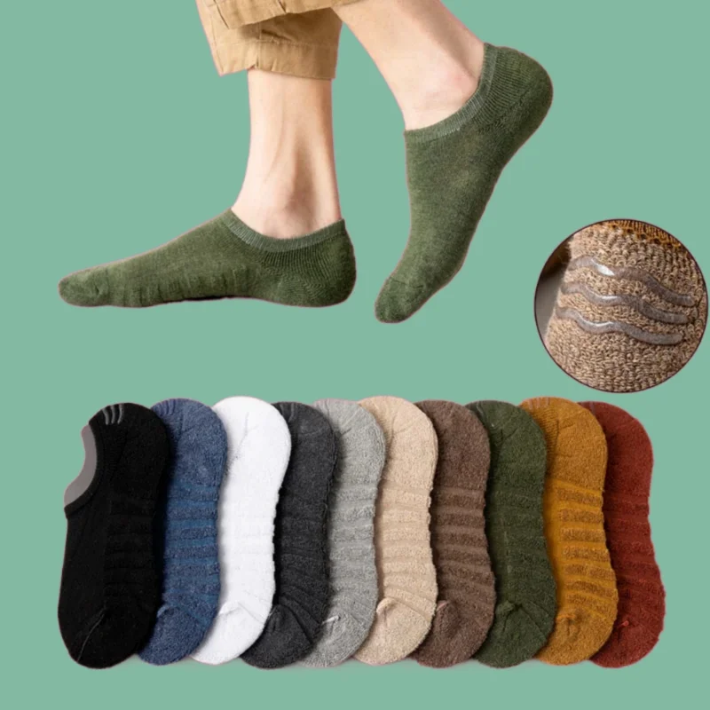 Chaussettes Courtes en Coton pour Homme, Décontractées, Coupe Basse, Antidérapantes, Respirantes, Haute Qualité, Été, 5 Paires