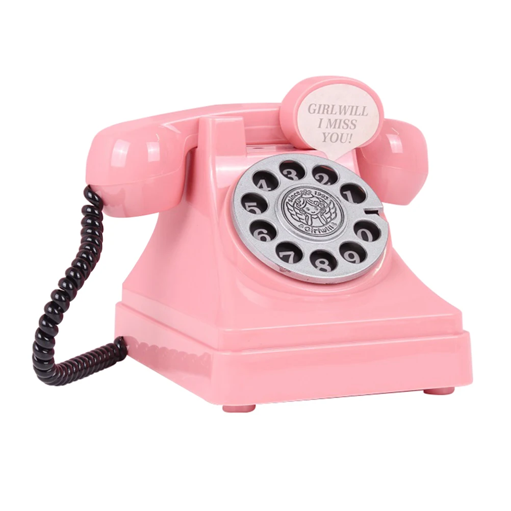 

Retro Telephone Piggy Bank Money Pot Kids Toy Old Fashioned Phone Shaped Saving Pot Pink Reteo Phones Decor Bedroom