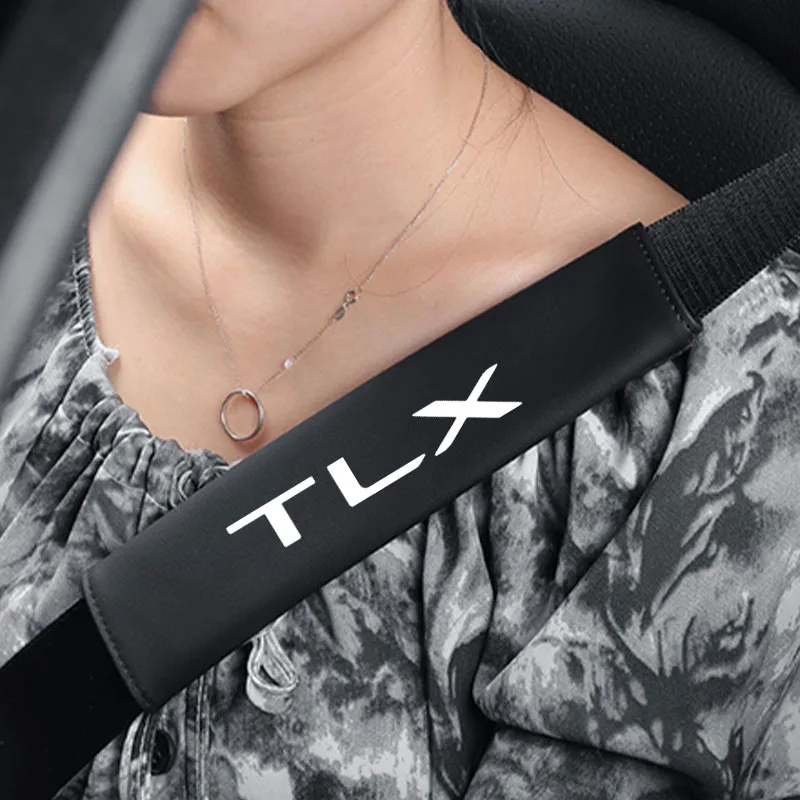 Leather Car Seat Belt Shoulder Protector Cover Safety Belt Padding Pad for Acura TLX Accessorie Special for long-distance travel