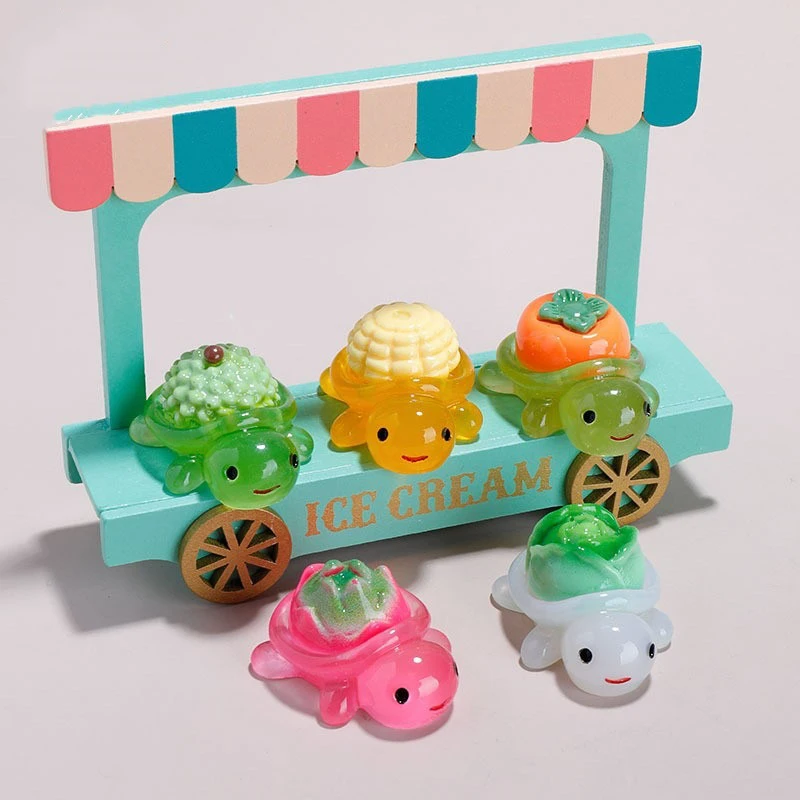 Glow-in-the-Dark Miniature Turtle Ornaments, Set of 10, for Aquarium, Garden Decor or Home Accents