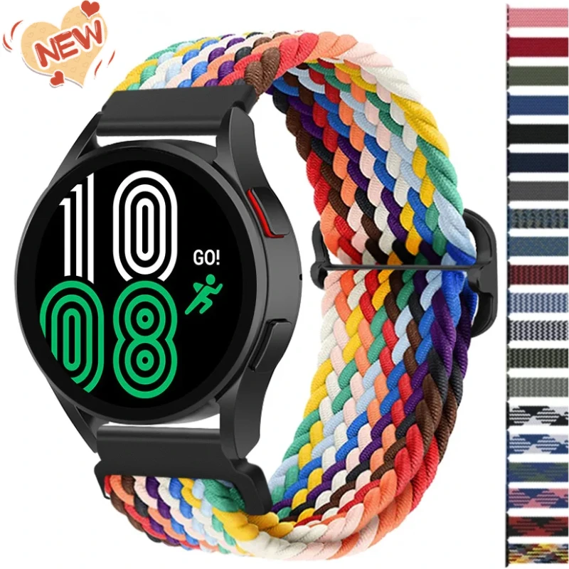 

20mm 22mm Braided Loop Strap For Samsung Watch 6/5/4/3 For Huawei Watch 4-3/GT3-2 Nylon Elastic Bracelet Amazfit GTR4/GTS4 Belt