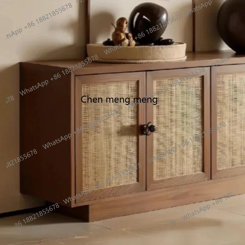 خزانة جانبية لتناول الطعام من الخشب الصلب على طراز الأغنية بسيطة وعصور الوسطى، وخزانة أحذية، وغرفة معيشة على الحائط، وقاعة المدخل H #4