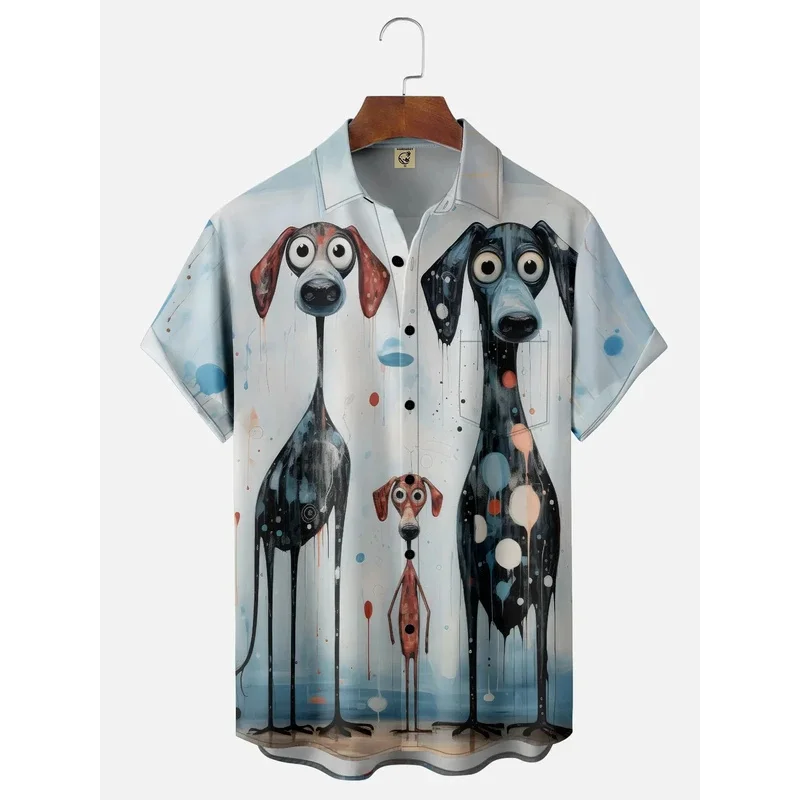 Cartoon Animal Graphic Men'S Funny Shirt 3D Print Quick Dry Short-Sleeved Tops Casual Men'S Clothes Summer Street Fashion Shirts