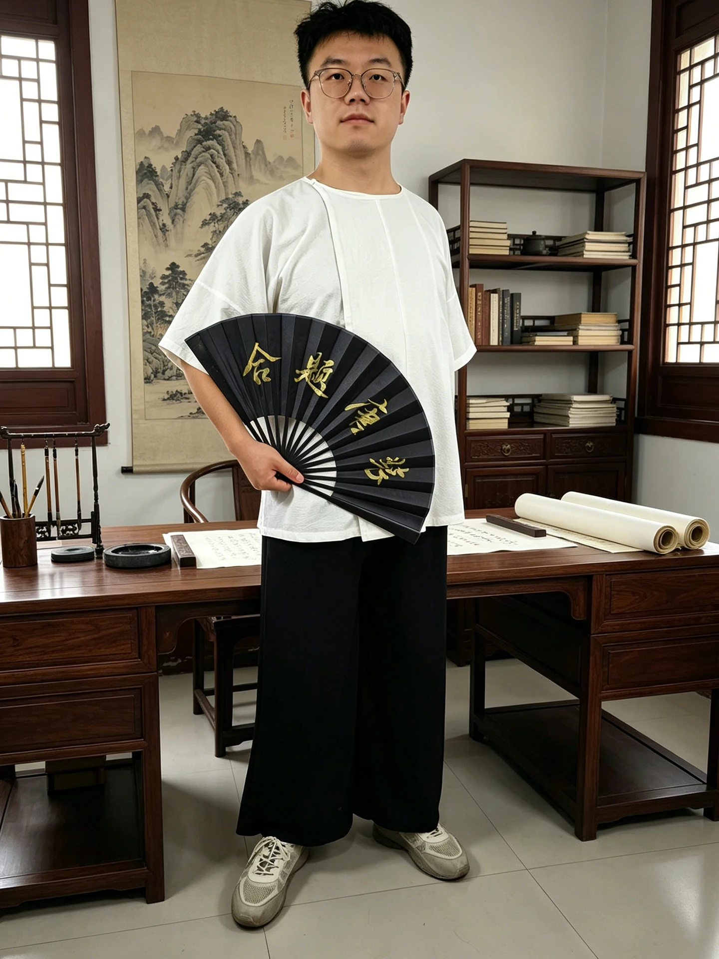ルーズフィットコットンリネンメンズ漢服夏半袖ラウンドネック日常着快適なルーズスタイル中国の伝統的なローブ