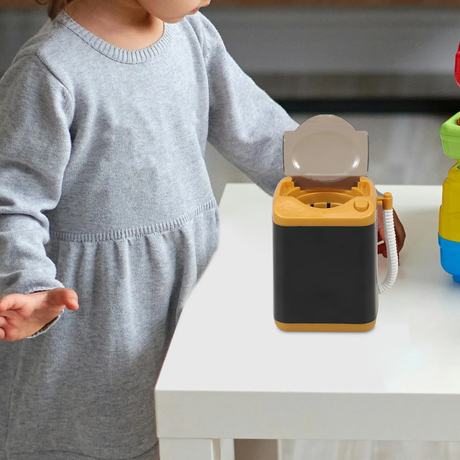 Mini Creative Washing Machine Pretend Play Educational Household Appliance Role Play Set for Kids Early Learning Cognitive
