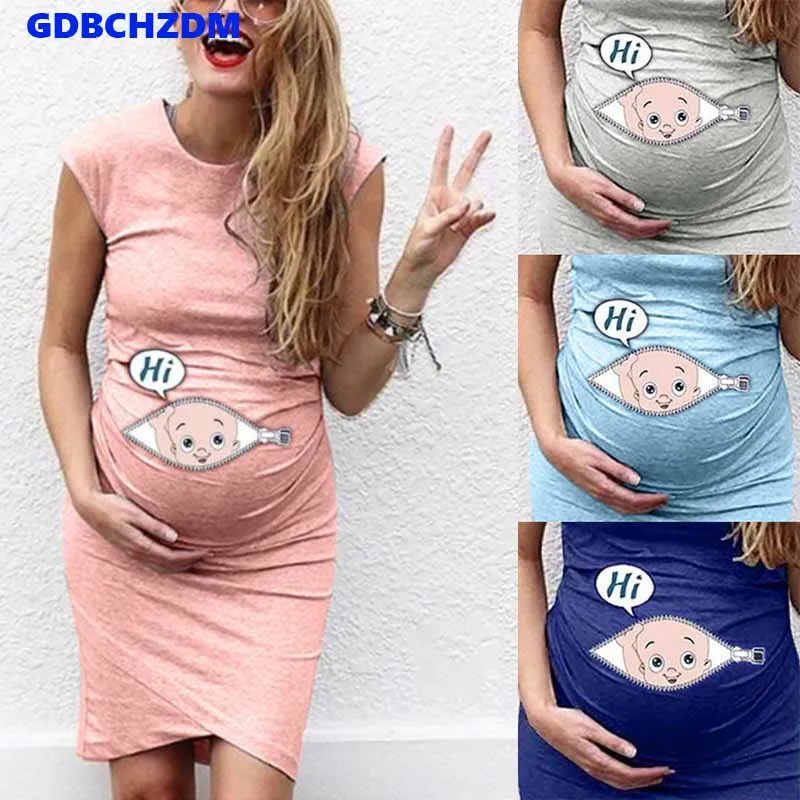 

Fashion Women Sleeveless Pregnancy Maternity Dress Cartoon Letter Print Dress Nusring Pregnant Dress Одежда Для Беременных