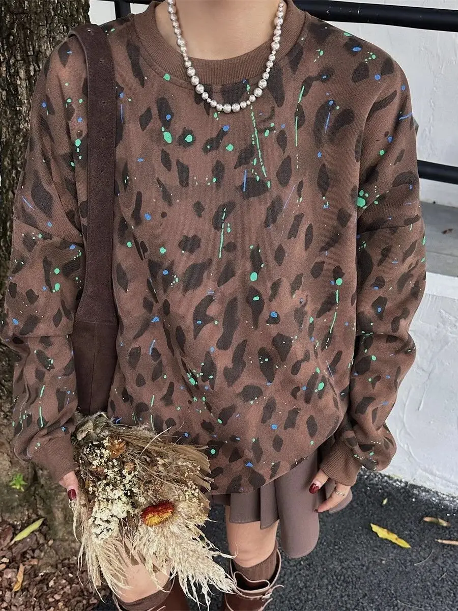 

plus Size 300 Pou Women's Fce Lined Thi Long Sve Sweatirt mid Length Autumn Winter New Sle Trendy round Ne P...