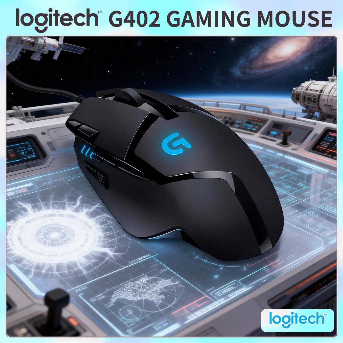 

Проводная игровая мышь Logitech G402 Hyperion Fury, 8 программируемых кнопок, 4000 точек на дюйм, высокоскоростное отслеживание для геймеров