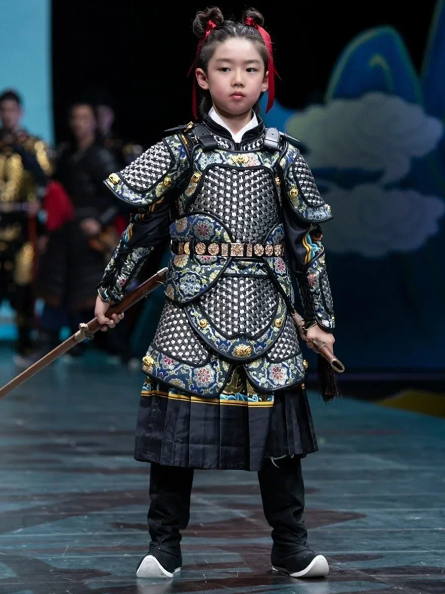 [Armor Refinement] Children's Chainmail Lock Split Performance Costume-Wen Chenhua Chinese Armor Armor Props