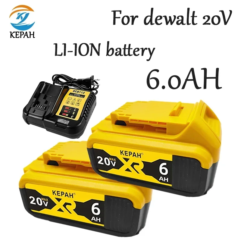 

New 100% Original 6000mAh 20V for Dewalt Power Tool Battery DCB206 20V 6.0Ah Battery DCB206 20V Battery DCB205 DCB200 DCB204-2