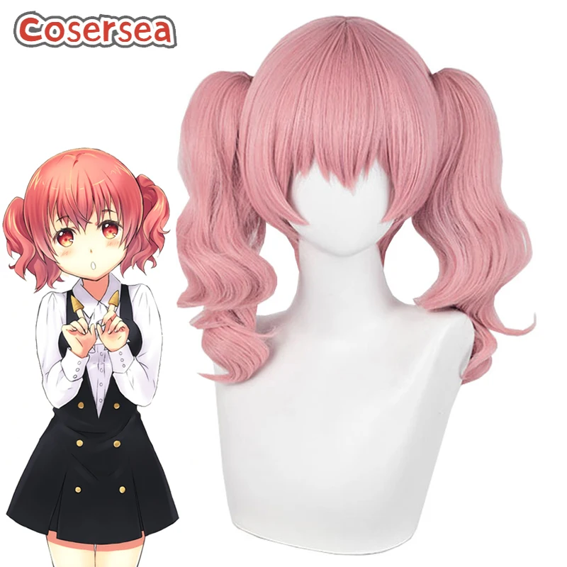 

Cosersea Roromiya Karuta Cosplay Wigs Inu × Boku SS Roromiya Karuta 40cm Wavy Pink Ponytail Wig Synthetic Hair Heat Resistant