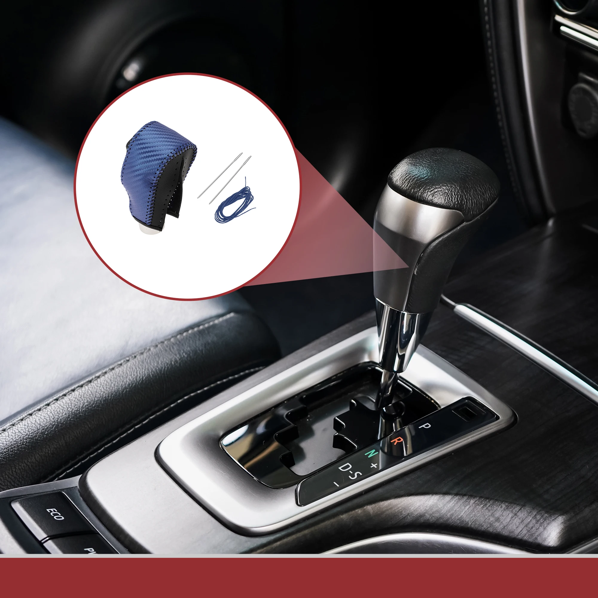 

UXCELL Anti-Slip Gear Shift Knob Cover Car Stick Shifting Handle Protector for Honda CRV 08-11 Black Blue