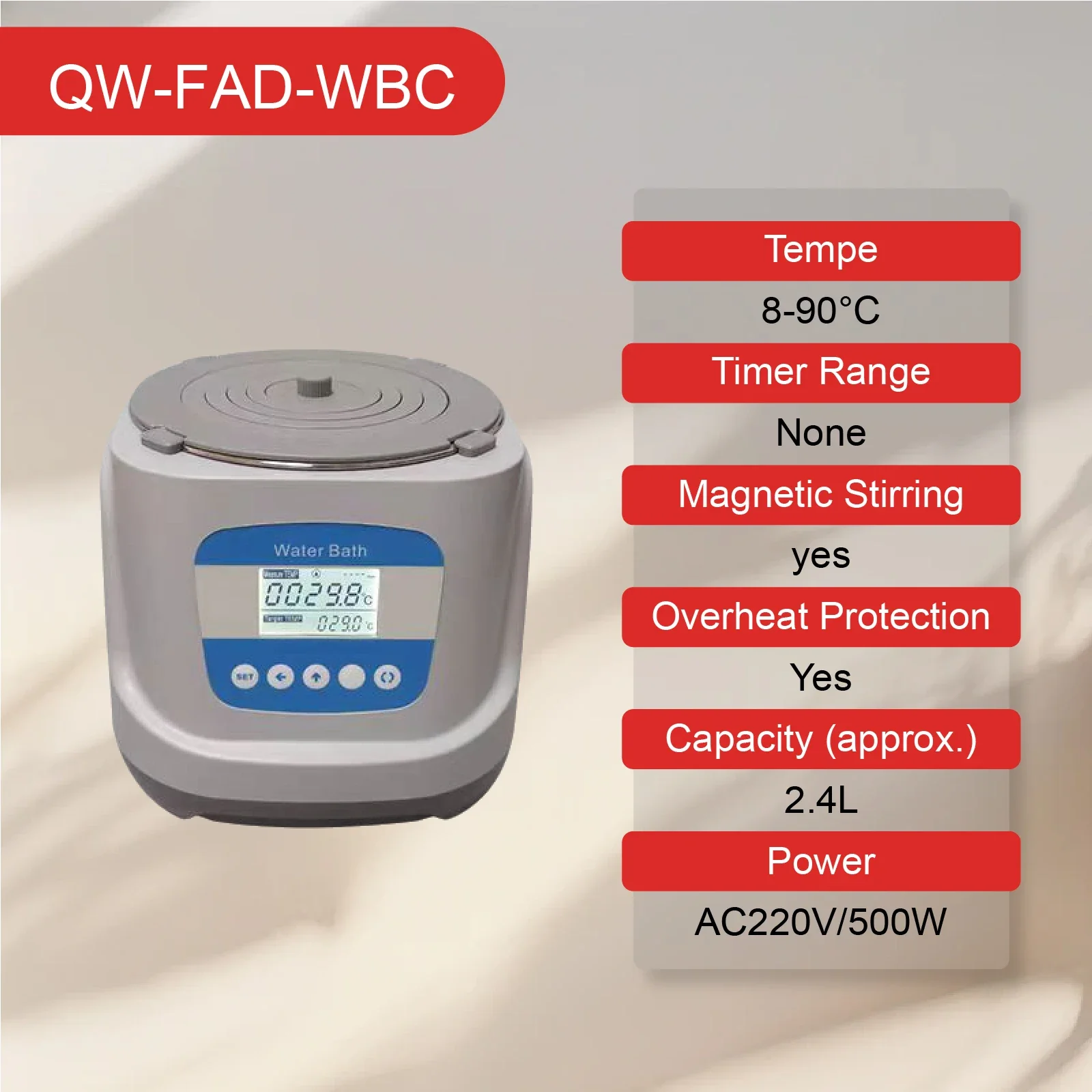 Digital Thermostatic Water Bath 304 Stainless Steel Lab Electric Heating Equipment with Timer