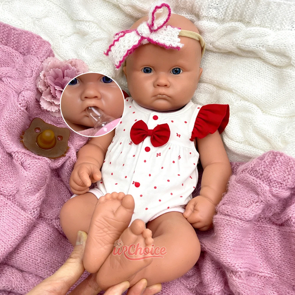 

Lifelike 45cm Full Body Silicone Reborn Baby Girl Handmade 3D Skin Texture Flexible Safe Toy Doll for Adult Collectors