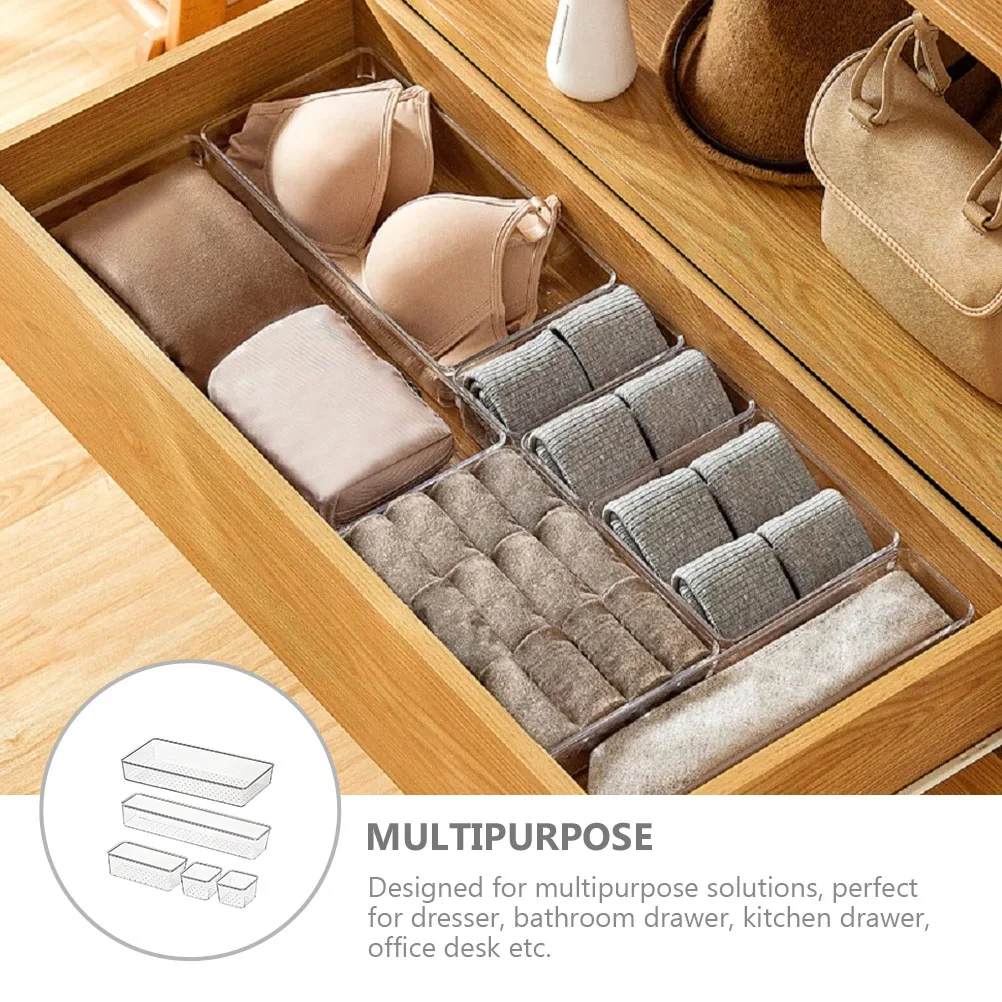 

5 Pcs Storage Box Set Plastic Containers Stackable Organizers for Cosmetics Daily Necessities Tools Medicine Bathroom