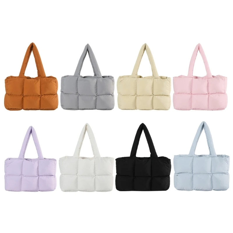 

Quilted Cotton Ladies' Handbag Versatile Shoulder Bag Large Capacity Underarm Bags For Daily Use E74B