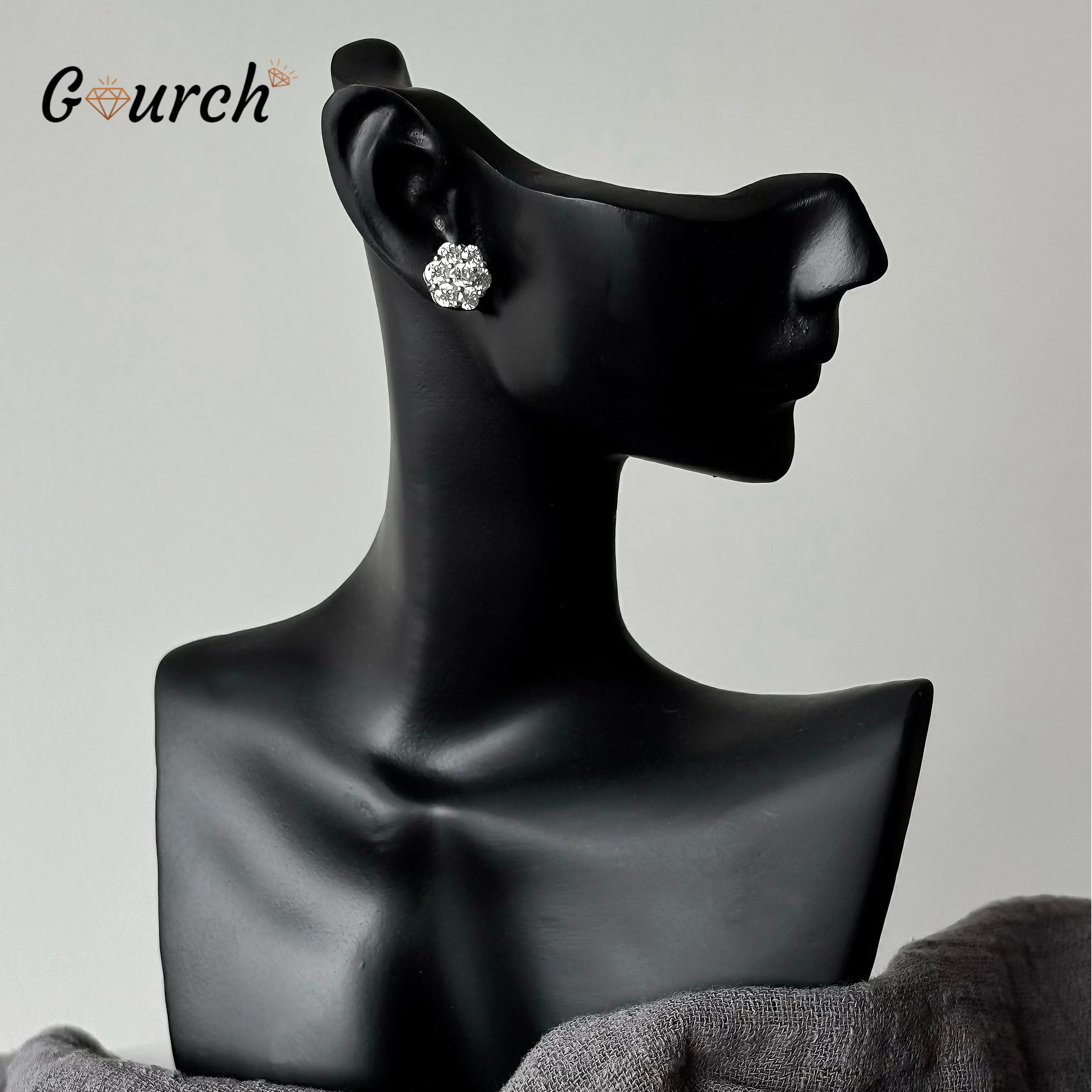 

Gourch 0.84/1.4CTTW Sunflower Moissanite Stud Earrings D Color VVS1 S925 Sterling Silver Women‘s Wedding Party Jewelry Gifts