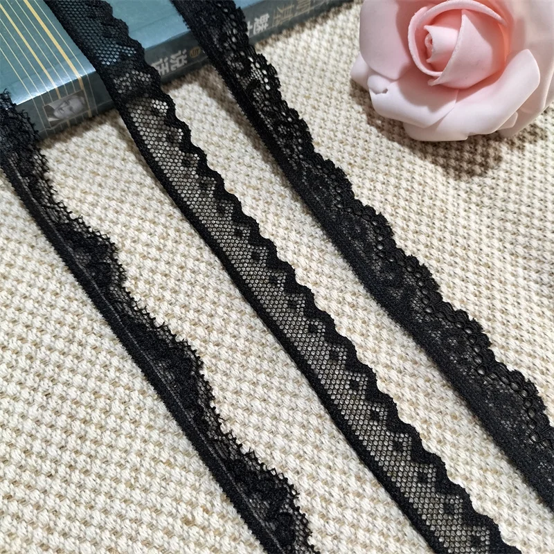 S3612 1.5CM BLACK ELASTIC AND SOFT LACE TRIM WHICH CAN BE USED FOR UNDERWEAR