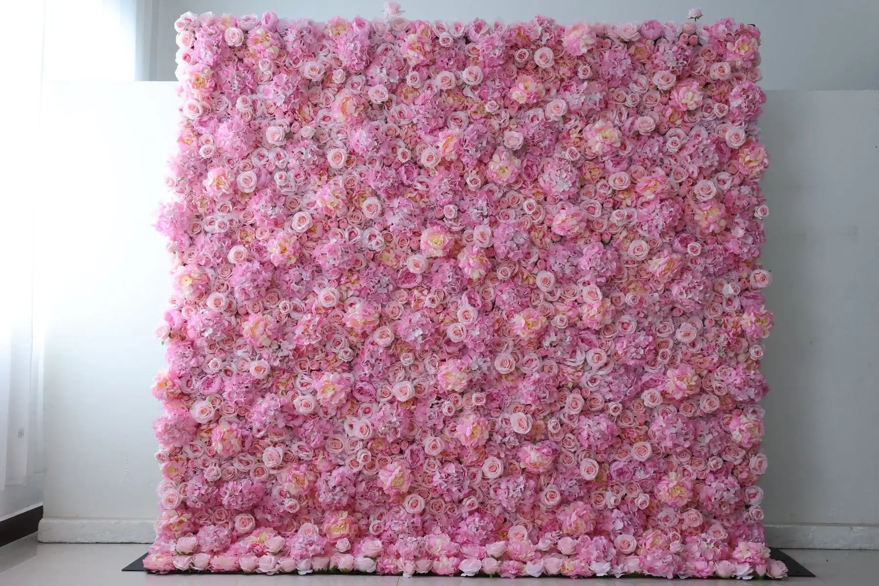 

3D Pink Series Rose Hydrangea Roll Up Cloth Flower Wall Wedding Backdrop Window Display Flower Runner Event Party Prop