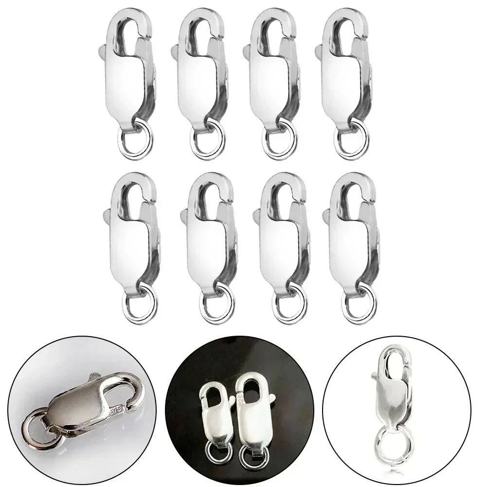 5/10pcs 925 Sterling Silver Lobster Claw Clasps With Jump Rings Attached On The Ends Necklace Bracelet Buckle Multi Size Clasps