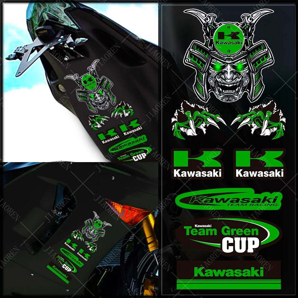 Für Kawasaki Aufkleber Aufkleber Tank Logo Weiß Z900 Z1000 Ninja Racing Team Kit