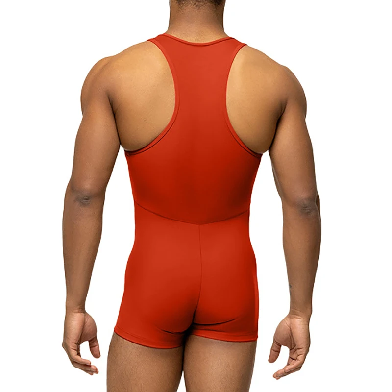 Men Undershirts Fitness Wrestling Singlet Yoga Sports Underwear Bodysuits Seamless Elastic One-piece Leotard Shirts Jumpsuits