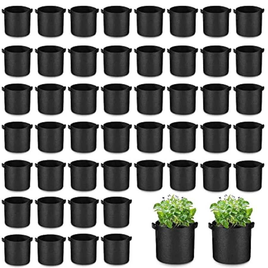 

0 Pack Grow Bags Bulk Heavy Duty Thickened Fabric Pots Nonwoven Plant Bags with Handles Breathable Plant Growing Containers Bag