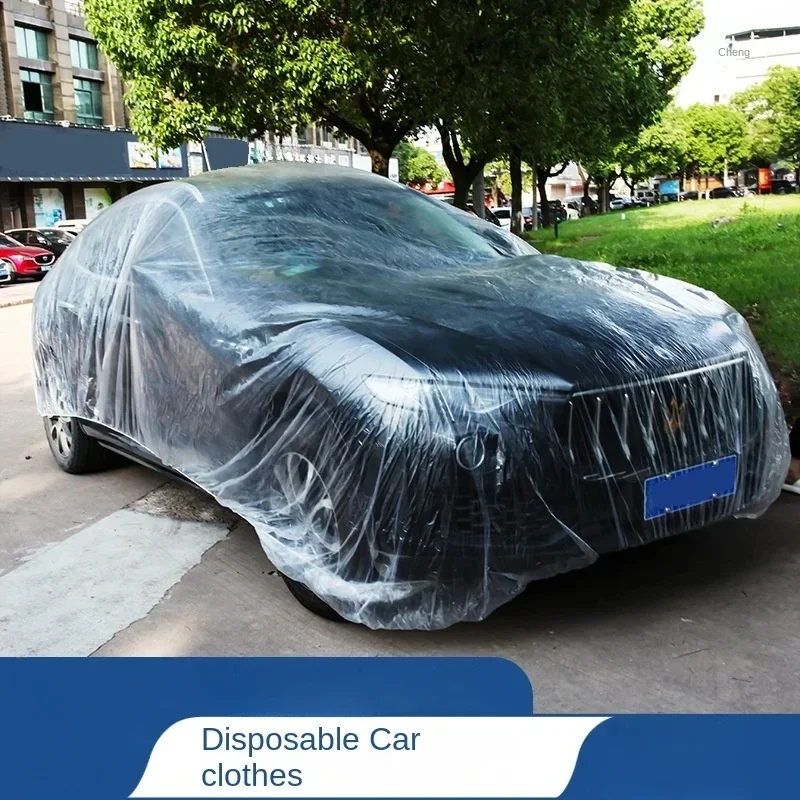 Universal Protective Shield Disposable Transparent Car Cover Dust-Proof Full Cover for Sedan SUV Van for Jeep Vehicle Automobile